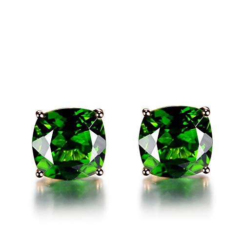 Boucles d'oreilles tourmaline en argent 925, bijoux de prestige en taille émeraude