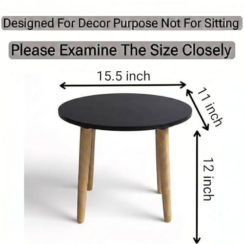 Image of Modern Oval Side Table with 4 Wooden Legs, Minimalist End Table /Coffee Table for Living Room, Bedside Nightstand for Bedroom, Balcony & Small Spaces