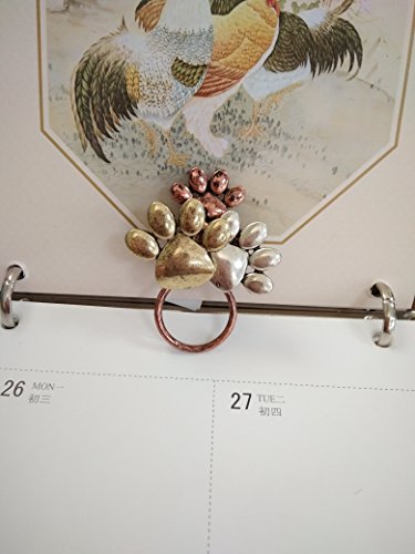 Image of Tri-colors Dog Paw Print Magnetic Badge Eyeglass Holder Brooch for Shirts