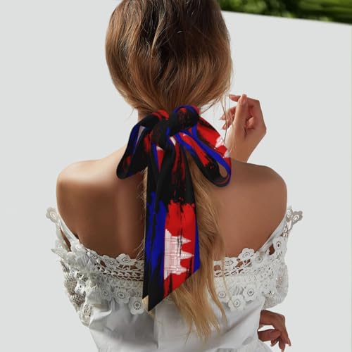 Cambodian Flag Abstract Art Women'S Luxury Satin Silk Scarf for Hair Neck Purse - Soft Lightweight Sun Protection Bandana Accessory with Glossy Finish for Summer Handbag Decoration3