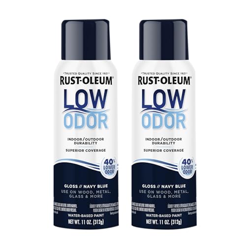 Image of Rust-Oleum Low Odor Premium Spray Paint, 11 oz, Gloss Navy Blue, 2 Pack