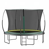 Gartentrampolin 366cm Bodentrampolin Glasfaserstangen Sicherheitsnetz Mit ReißVerschluss Sicher, GeräUscharm Gartentrampoline FüR Kinder Und Erwachsene