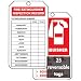 Accuform TRM101CTP Mini Tag,"FIRE Extinguisher Inspection Record", 4-1/4" x 2-1/8", PF-Cardstock, (Pack of 25)