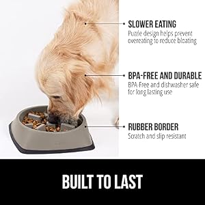 Gorilla Grip Slow Feeder Dog and Cat Bowls, Interactive Puzzle Toy for Dogs and Cats Food Training, Keeps Pets Busy and Prevents Puppy Overeating, Large, Small Breeds, 100% BPA Free, 2 Cup Beige Gorilla Grip Slow Feeder Dog and Cat Bowls, Interactive Puzzle Toy for Dogs and Cats Food Training, Keeps Pets Busy and Prevents Puppy Overeating, Large, Small Breeds, 100% BPA Free, 2 Cup Beige