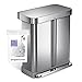 simplehuman Code H 60 Count, Dispenser Pack Custom Fit Liners, Drawstring Trash Bags, 30-35 Liter / 8-9.2 Gallon, White