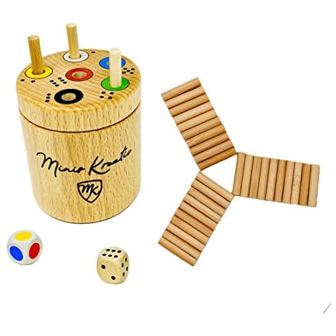 Minis Kreativ Ab in die Walzen- Box Spiel rund Massivholz Buche|Spaß für die ganze Familie und für Kinder ab 3 zum Lernen von Zahlen und Farben|Würfelspiel|Reisespiele für unterwegs Cover