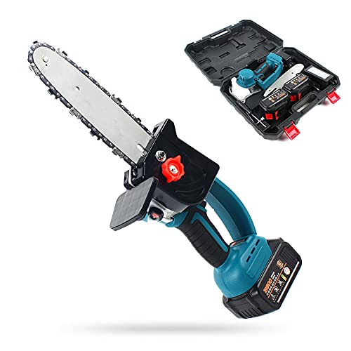 Tronçonneuse électrique de 20 cm - Tronçonneuse à main électrique avec 2 batteries et 1 chargeur 220 V