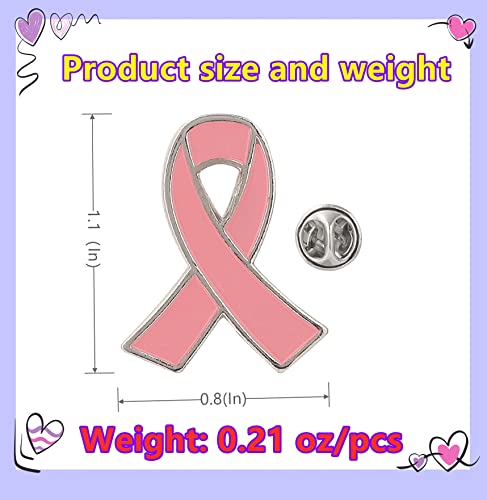 25/50/100PCS Breast Cancer Awareness Lapel Pins Pink Hope Ribbon Brooch for Women Girls, Charity Public and Social Event2