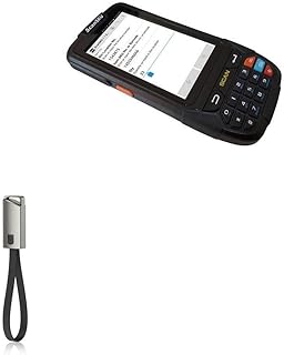 BoxWave Cable Compatible with ScanSKU Android Barcode Scanner Rugged M Series (1D & 2D) - USB Type-C Keychain Charger, Key Ring USB Type-C to Type-A 8 in USB Cable - Jet Black