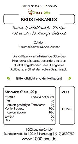 Kandiszucker Braun | Krustenkandis - Dicke Stücke | 800g | Natürlich | Brauner Tee Zucker