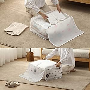Image of Blanket Storage bag Folding Organizer bag Moisture Proof, Mildew Proof, Dust Proof, Water proof, Washable Storage Bags for Clothes, Jackets, Pillows, Blankets (58x40x22 cm) (8)