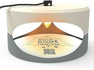ASPECTEK Trapest Sticky Dome Flea Bed Bug Trap with 2 Glue Discs, Odorless Non-Poisonous and Natural Flea Killer Trap Pad, Pets, Children and Family Friendly, 220V Flea Trap
