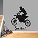 Nom personnalisé autocollant mural moto sport personnes mur vinyle autocollant garçon chambre décoration nom personnalisé moto décoration de la maison autocollant mural A4 42x52 cm