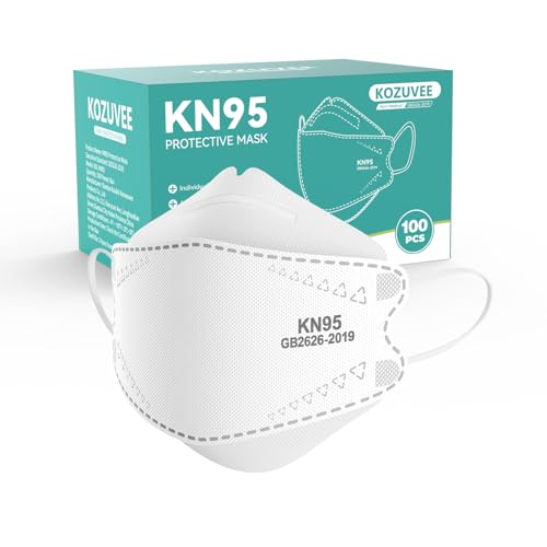 Image of KN95 Face Masks 100 Pack for Adults,Individually Wrapped,Comfortable&Breathable Disposable Mask with Elastic Ear Loop