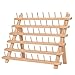 Produktbild Kurtzy Garnrollenhalter aus Holz zur Aufbewahrung von 60 Faden Spulen - Fadenhalter Spulenhalter Garnrollen Organizer zum Aufhängen an Wand oder Aufstellen  Nähgarnhalter Buchenholz Nähorganizer