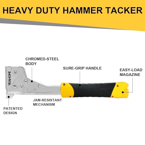 YEAHOME Heavy Duty Hammer Tacker