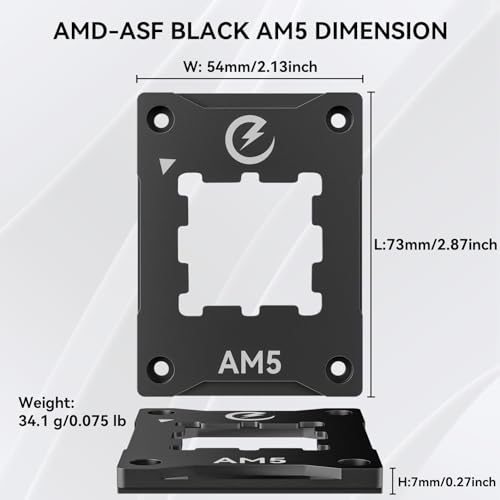 Marco de contacto AM5 - Marco seguro anti-doblez, marco fijo de seguridad AM5 y protector de CPU, corrección de presión, protección de condensadores, hebilla de CPU de ajuste completo para AMD AM5 Ryzen, compatible con enfriadores para CPU miniatura 6