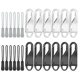 ZenithFast Reißverschlussanhänger Reißverschlussschieber Zipper für Reißverschluss - Reißverschlusszipper für Koffer, Rucksack, Stiefel, Jacken 24 Stück - Universal