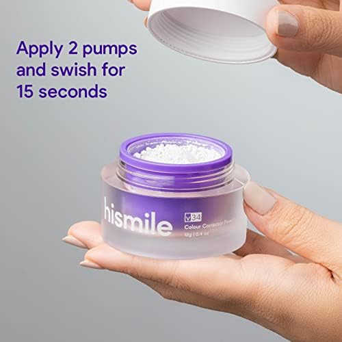 Hismile V34 Colour Corrector Powder, Purple Teeth Whitening, Tooth Stain Removal, Teeth Whitening, Powder, Colour Correcting Tooth Stains, Hismile V34, Hismile Colour Corrector, Tooth Colour Corrector