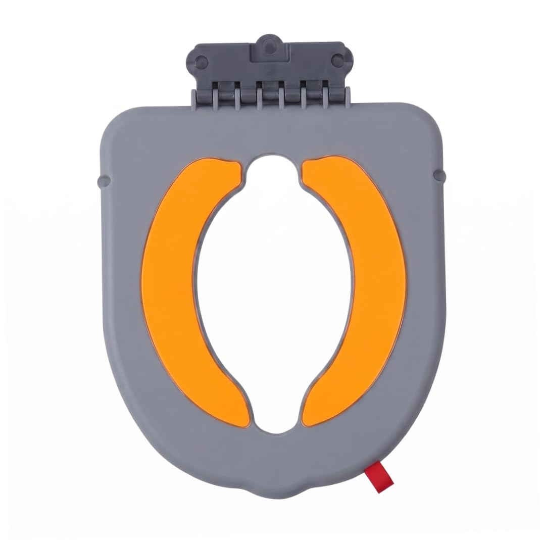 Kids Toilet Seat, Kids Auxiliary Toilet Seat - Flexible TPE Cushion, Portable with Hook, Fits Most Toilets, Gray