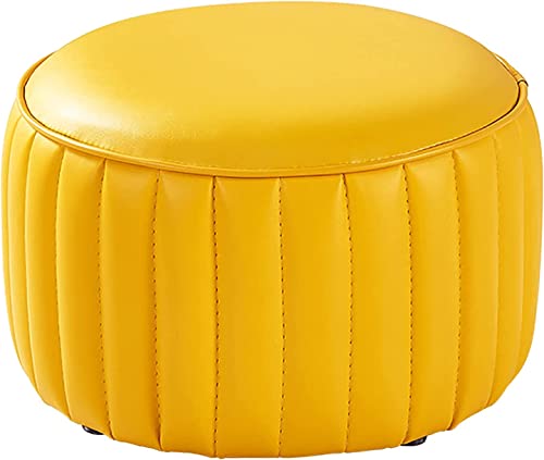 Repose-pieds en cuir de qualité supérieure jaune pour salon chic - 2