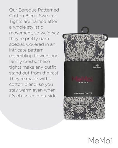 Image of MeMoi Baroque Patterned Cotton Blend Sweater Tights