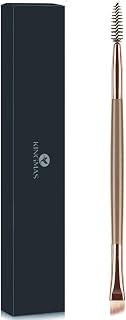 KINGMAS Dual-Ended Eyebrow Brush Spoolie: Angled Brow Tool for Shaping Brows & Grooming Lashes (Dark Brown)
