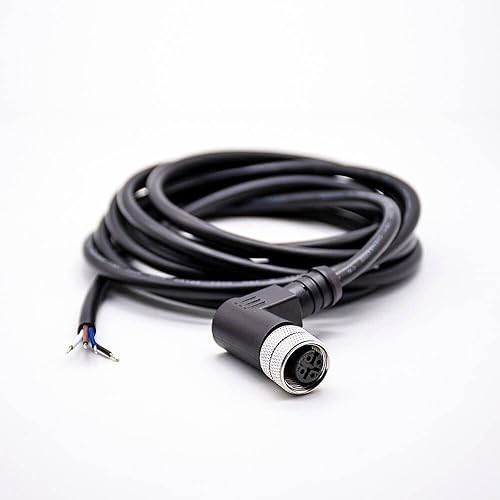 Miniatura 47 de Elecbee Conector M12 A-Code Cable sobremoldeado de ángulo recto de cabeza hembra única (cable de 5 pines de 6.6 ft/6.6 pies) Cable de 5 pines 2M/6.6