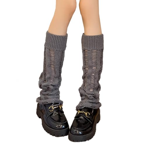 YELAIVP Women's Leg Warmers Kawaii Leg Warmers for Girls Y2k Harajuku Baggy Ripped Leg Warm Socks Goth Lolita Accessories