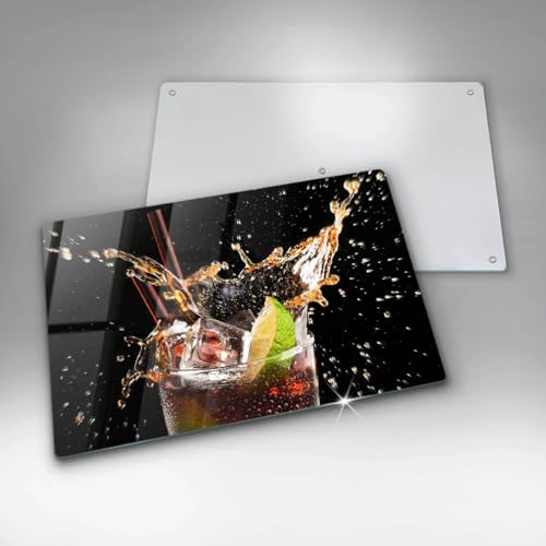 Planche à découper induction premium Wallfluent 80x52cm en verre de sécurité haute qualité