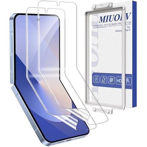 MIUOLV 2 Pack for Samsung Galaxy Z Flip 6 Screen Protector Easy to Install, Hydrogel Film Touch Sensitive HD Screen Protector for Galaxy Z Flip 6, Soft EPU Film Full Covered, Scratch Recovery Cover