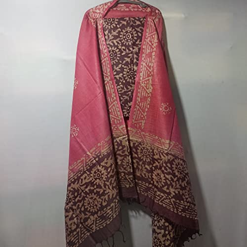 Image of STB-SILK TEXTILES BHAGALPUR Women's Bhagalpuri Cotton Silk Batik Print Unstitched Salwar Suit Dress Material With Dupatta | Women's Dress Material For Girls