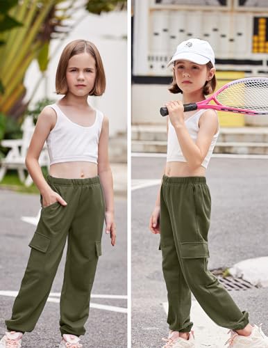 Image of Arshiner Girls 2 Piece Outfits Long Sleeve Pullover Jogger Pants Fall Winter Sweatsuits Tracksuit with Pockets for Kids