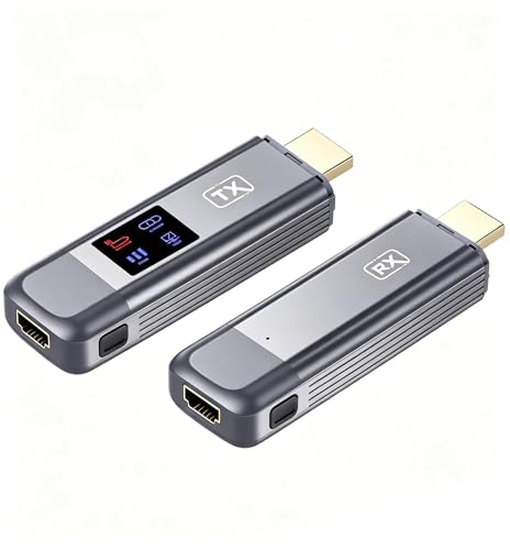 4K Wireless HDMI Adapter, 1080P Video Transmission with Dual Band 2.4G/5G for PC, Monitor, Camera