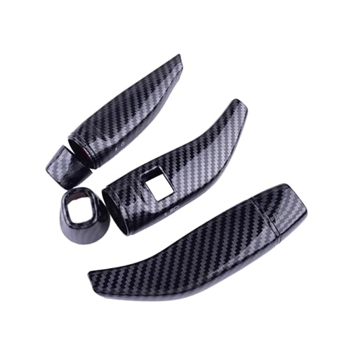 HIKNNE Qizm 1 Set Wiper Gear Cruise Lever Cover Trim Fit for Mercedes Benz GLC GLA C E Class W205 W213 Black Carbon Fiber Texture Style ABS