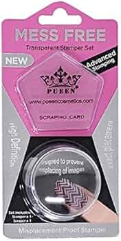 PUEEN 35mm HD Chunky Transparent Soft Stamper and Scraper Set - Nail Art - Stamping Tools - CLEAR - BH000706