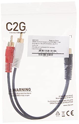 C2G Value Series One Rca Female To Two Rca Male Y-Cable, Black (6 Inches) - 03181 #TOP4