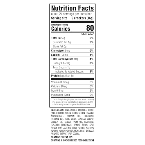 RITZ Hot Honey Crackers, Snacks for Kids and Adults, Lunch Snacks, 13.7 oz