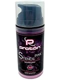 Proton Professional Stencil Pink – 100 ml XL – Liquido di estrazione – Gel rosa Airless – Adesivo per timbri – Tattoo INKgrafiX® Germania – Studio professionale