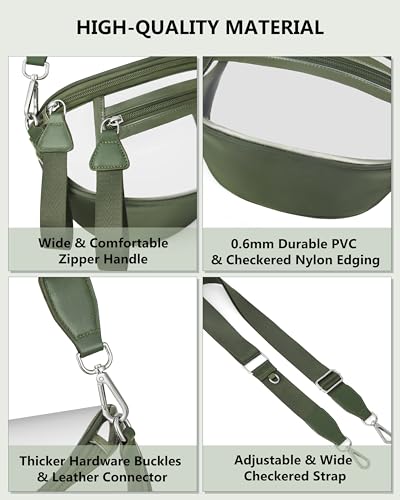 Clear Checkered Crossbody with RFID Pouch