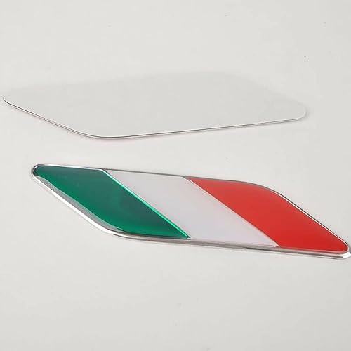 Miniatura 4 de Juego de pares de emblemas de bandera italiana de Italia para automóvil, insignia de aluminio 3D, accesorio exterior para auto universal de camión