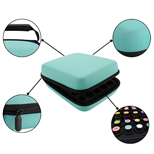 Essential Oil Storage Case/Essential Oil Carrying Case/Essential Oil Case [Multiple Sizes] + Jade Roller for Face & Oil Opener & Stickers & Funnel & Transfer Pipette (Green) by LUEXBOX - Image 3