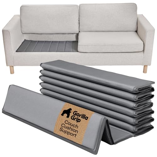 GORILLA GRIP Heavy Duty Couch Cushion Support Board to Fix Sagging Sofas, 21.5 x 78 Oversized Sofa, Thick Plywood Boards Add Strong Seat Supports, Stay in Place Replacement Stuffing Under Couches Grey