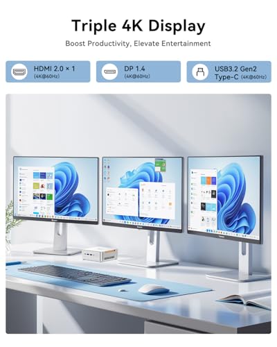 Image of KAMRUI Hyper H2 Mini PC, Intel Core i7 14650HX Mini Computers (16C /24T, up to 5.2GHz), 32GB RAM 1TB PCle4.0 SSD Micro Desktop PC, Triple 4K Display, USB Type-C, WiFi6, BT5.2, Business Office