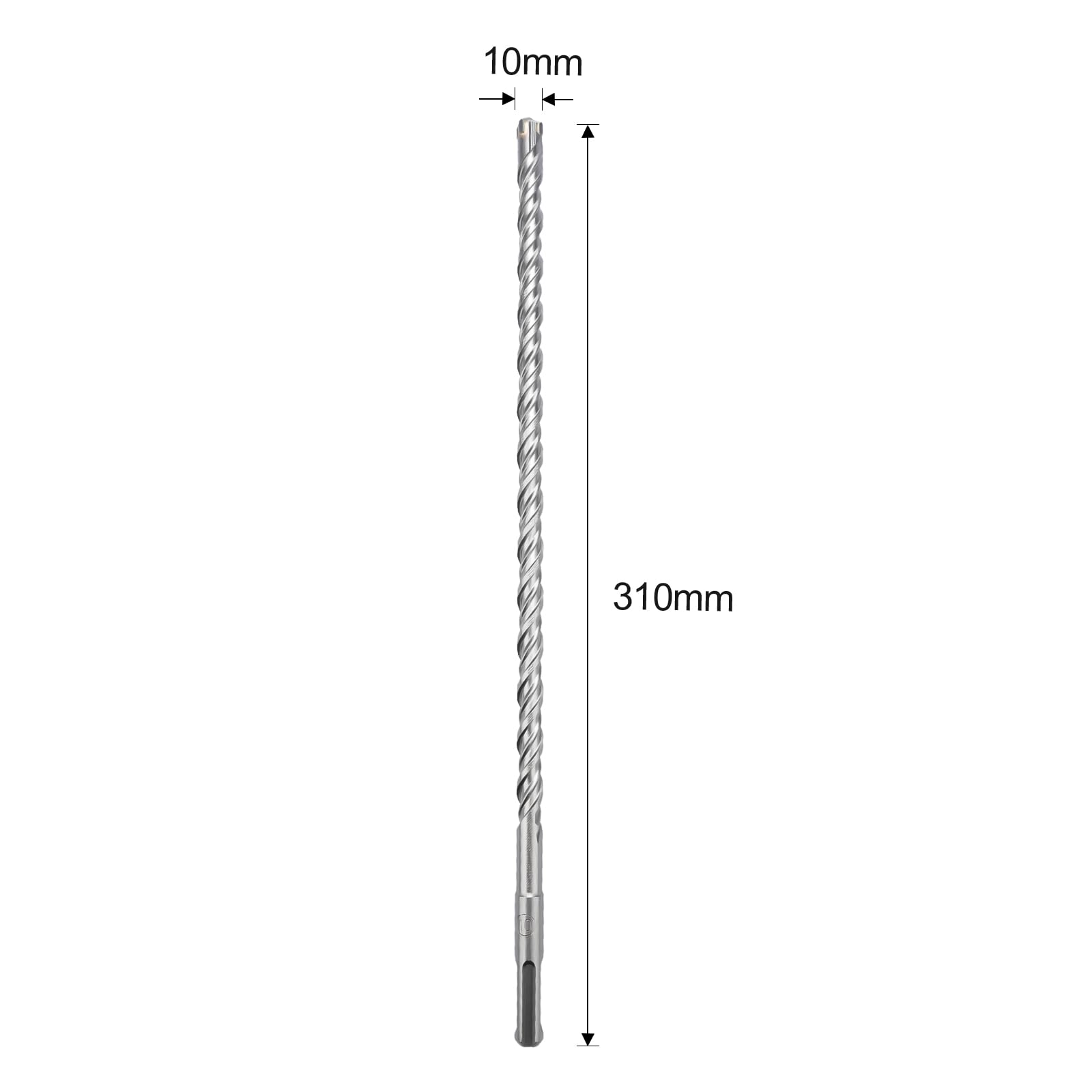 SDS Plus Punta per trapano per calcestruzzo, 10 x 310 mm, con 4 punte in metallo duro e doppia vite, per calcestruzzo, pietra, pietra naturale