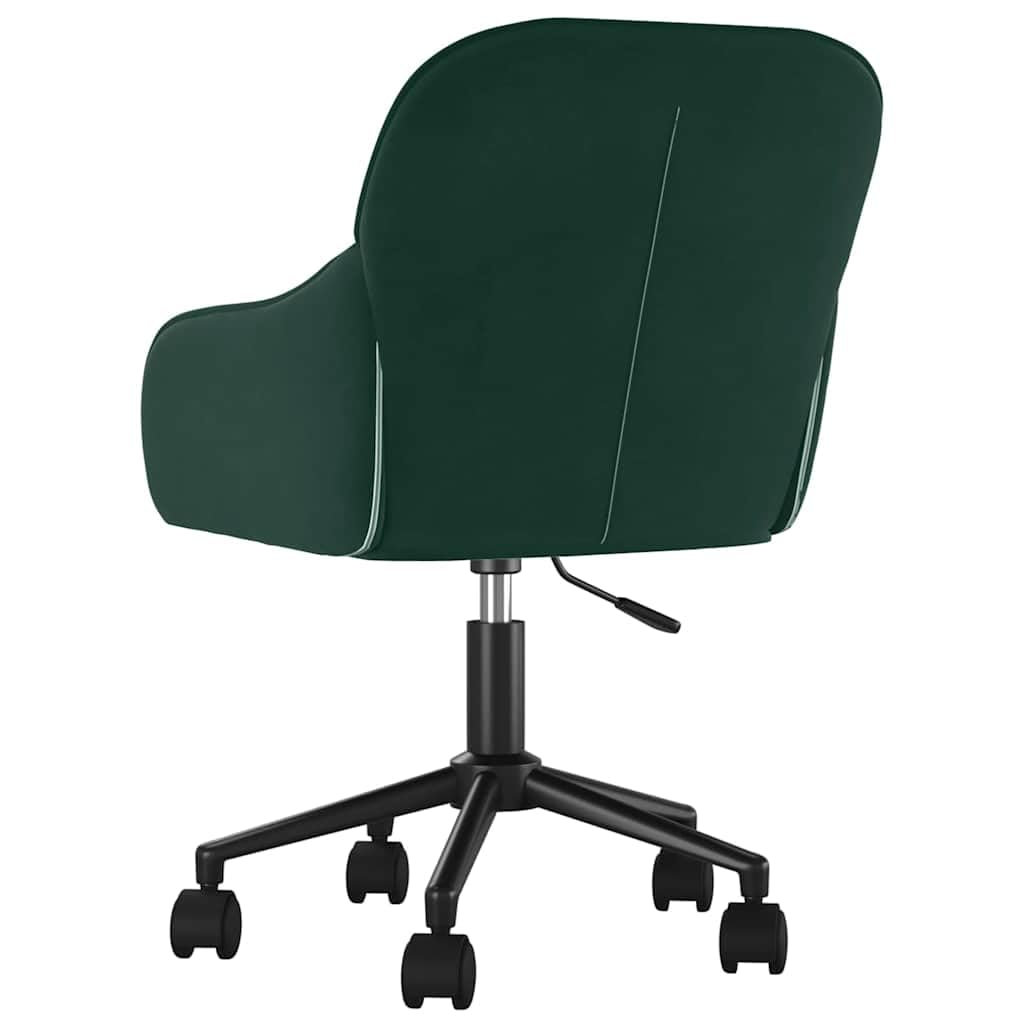 Sedie girevoli per sala da pranzo, 2 pezzi, in velluto verde scuro