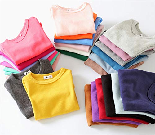 Image of Niyage Toddler Soft Thick Crewneck Tee Tops Girls Comfort Basic Long Sleeve T-Shirt