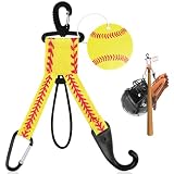 Eyourlife Yellow Softball Dugout Organizer Bat Rack Bag Fence Hook Helmet Holder Glove Clip Backpack Water...