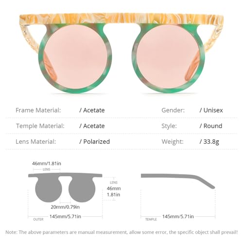 Lunettes de soleil polarisées MUTYNE en acétate mat d'exception