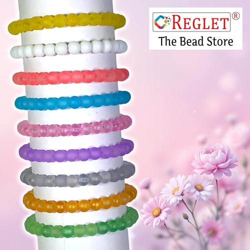 Image of 250 Pcs Matt Glass Beads for Jewellery Making Kit - Glass Beads for Bracelet Making Kit - Bead Craft - 8mm